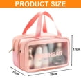 thumbnail image 2 of Bolsa de cosméticos de doble capa Bolsa de cosméticos esmerilada con separación seca y húmeda de PU, hecha de PU y malla, 2 of 5