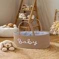 thumbnail image 3 of SNNROO 1pc Baby Basket  For Baby Shower Baby Registry Search Letter Design New Baby Gift Gender Neutral Baby Gift Basket Baby Shower Gift Nursery Storage MAMA Bag, 3 of 7