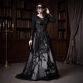 thumbnail image 4 of Witch Gothic Renaissance Dress for Women, Victorian Medieval Cosplay Costume, Vintage Halloween Dress for Cosplay Party, 4 of 6