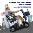 thumbnail image 3 of Outdoor Compact Mobility Scooter with Windshield, Extended Battery, USB Charger, Cup Holders & Storage Basket,300W Blue, 3 of 8