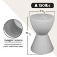 thumbnail image 6 of LeisureMod Side Table Modern Hourglass End Table Compact Accent Drum Table with Removable Lid for Storage Indoor and Outdoor Use Boyd Series in Light Grey, 6 of 12