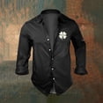 thumbnail image 1 of Blusa y camisa de manga larga con cuello vuelto para hombre, informal, a la moda, con botones y estampado de San Patricio, de poliéster., 1 of 3