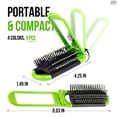 thumbnail image 2 of 4 cepillos de pelo portátiles plegables – cepillo de viaje para mujer mini cepillo de pelo con espejo – cepillos de pelo compactos para mujeres cepillo de viaje para hombres cepillo de bolsillo herramientas de peinado Rojo Verde, 2 of 5