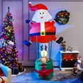 thumbnail image 4 of Gymax 8FT Inflatable Santa Claus & Reindeer Christmas Decoration w/ LED Lights, 4 of 10