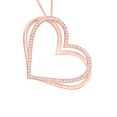 thumbnail image 2 of 1/2 cttw Moissanite Double Heart Pendant Necklace for Women Lab Created Diamond D Color VVS1 18k Rose Gold Plated Sterling Silver, 2 of 5