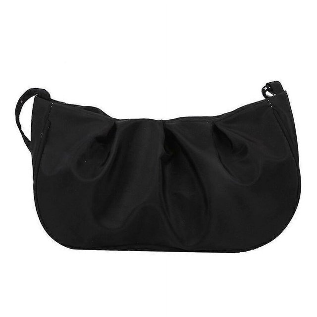 Bolso bandolera pequeño retro plisado para mujer, informal, con cadena, de tela Oxford, suave, para el tiempo libre, para la axila