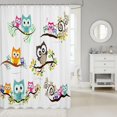thumbnail image 2 of Cartoon Owl Shower Curtain Kids Cute Animal Floral Leaf Printe Bathroom Shower Curtain Set Kawaii Bird Branches Decorative Bath Curtain Cartoon Owls Design White Kids Bathroom Accessories 72"x84", 2 of 6