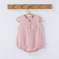 thumbnail image 2 of REDARER Baby Sleeveless Romper Muslin Cotton Colorful Buttons Breathable Summer Outfit for Toddler,12-18 Months, 2 of 9