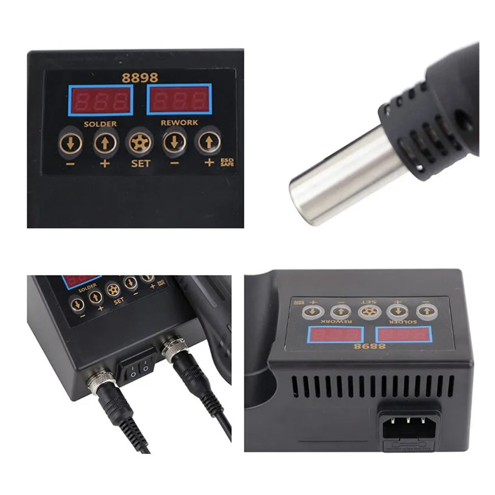 Welding Station Heat Gun Electric Soldering Iron Dual Digital Display Two In One Welding Station Welding Maintenance Tool Combination ,High Temperature Resistant