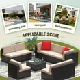 thumbnail image 3 of Homall 9 Pieces Rattan Patio Furniture Conversation Set Outdoor Sectional Sofa for Backyard,Beige, 3 of 8