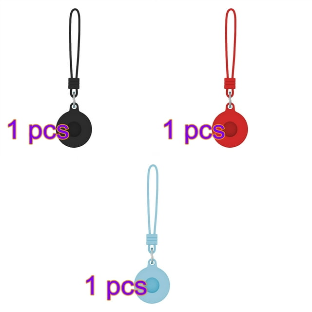 Wweixi Étui de Protection Anti-Perte pour Tracker, Porte-Clés Portable de Remplacement pour iOS AirTag, Noir+rouge+bleu Lumineux