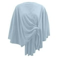thumbnail image 4 of BUWTTED Women's Elegant Shawl Wraps Soft Open Front Poncho Sweater for Spring Fall Winter Light Blue One Size, 4 of 5