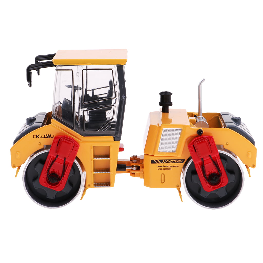 1:35​ Scale Diecast Alloy Double Road Roller Truck Toy Car Mini Drum Roller 