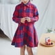 thumbnail image 5 of Vestido Para Niñas, Ropa Para Niñas, Falda A Cuadros De Manga Larga Versátil, Camisa De Cintura Para Niños, Vestido Informal Azul Marino Odeerbi LM103-5390, 5 of 8