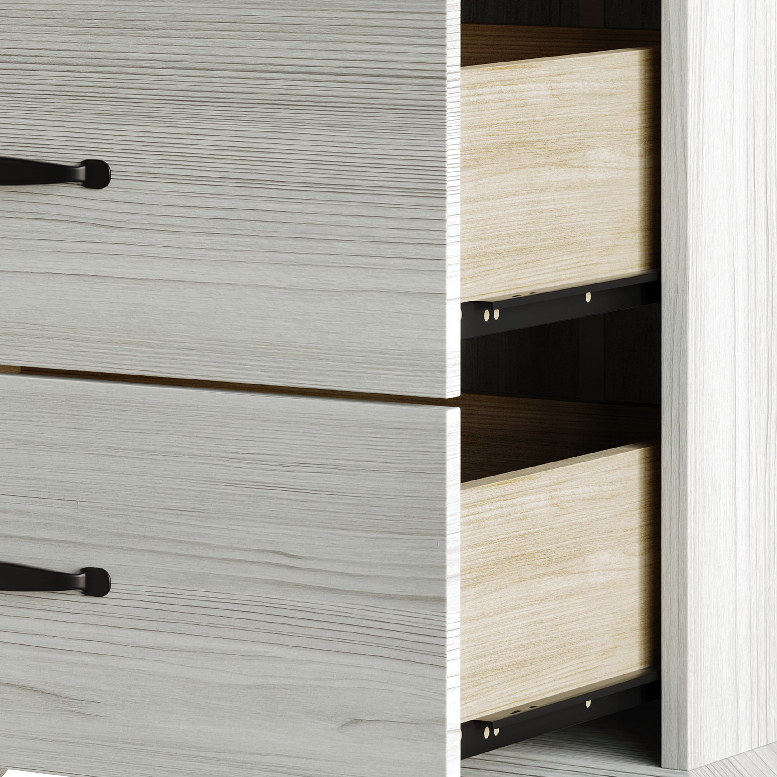 Home Design Harley 2-Drawer Nightstand, Modern Bedroom Storage Furniture, Light Gray Finish, Easy Assembly