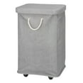 thumbnail image 6 of mDesign Large Polyester Rolling Laundry Hamper with Wheels, Lid, Handles, Gray, 6 of 6