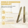 thumbnail image 3 of Uxcell 10 Pcs M8x66 Hanger Bolts, Carbon Steel Double Headed Self-Tapping Wood Dowel Screws for Wood Joint Furniture Legs, Color Zinc, 3 of 6