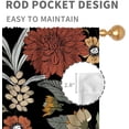 thumbnail image 4 of Black Floral Curtains, Boho Tropical Leaves Mandala Vintage Retro Indian Bohemian Paisley Colorful Wild Flower Spring Window Curtains for Living Room Bedroom Kitchen Bathroom 2 Panels, 84"x63" Inch, 4 of 5