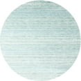 thumbnail image 1 of Ahgly Company Indoor Round Contemporary Light Steel Blue Abstract Area Rugs, 8' Round, 1 of 6