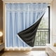thumbnail image 2 of Cortinas opacas de doble capa, aislantes térmicas, oscurecedoras, sin necesidad de taladrar, ideales para alquiler, para dormitorio, sala de estar, ventanal, con superposición de encaje transparente, 2 of 7