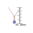 thumbnail image 2 of 1/2 Carat (Ctw) Tanzanite Solitaire Pendant Necklace in 10K Rose Pink Gold with Chain for Women, 2 of 5