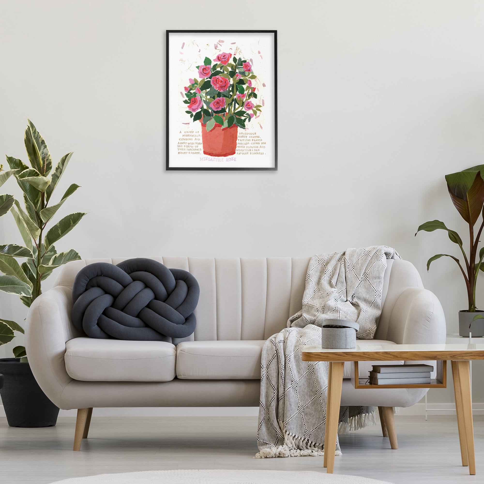 Stupell Industries Mini Roses Bouquet Botanical & Floral Painting Black Framed Art Print Wall Art, 24 x 30