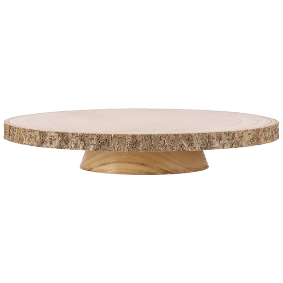 Wood Round Cake Stand Rotatable 360° Cake Table Display Stand Removable Round Wood Dessert Holder Space Saving for Party