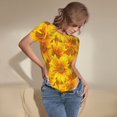 thumbnail image 5 of Naloa 3D Sunflowers Women's Short-Sleeved Onesie, One-Piece Swimsuit for Parties, dates, clubs - Small, 5 of 9