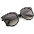 thumbnail image 4 of sunglassLA Unisex Oversize Metal Nose Bridge Round Lens Horn Rimmed Sunglasses (Black-Silver / Lavender) - 52mm, 4 of 4