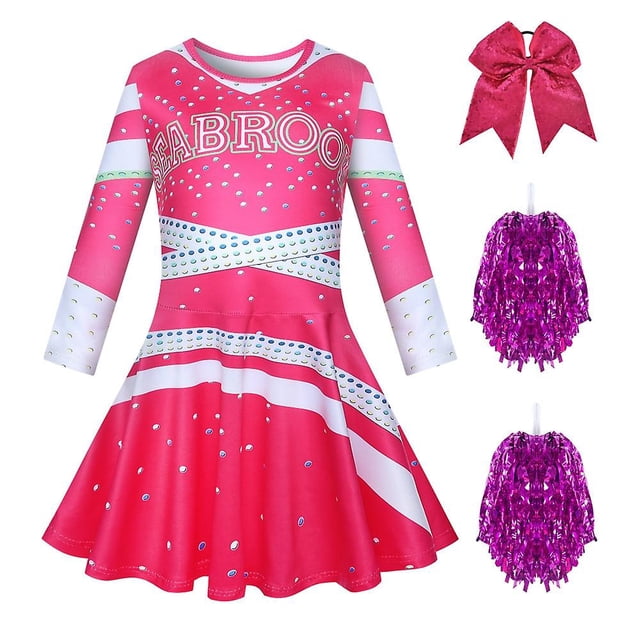 Zombies 3 Zombie disfraz de escuela secundaria, vestido de porristas para niños, faldas superiores para niñas pequeñas, monos de carnaval y Halloween