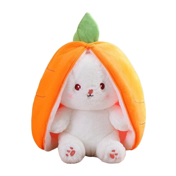Conejo de peluche lindo con adorno de cremallera, adorable cojín suave