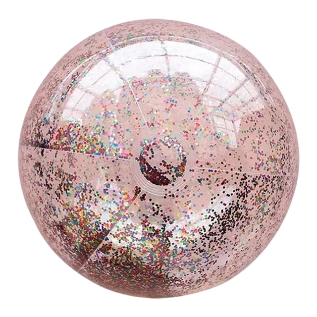 PVC Beach Ball Inflatable Transparent Glitter Outdoor Water Sport Toy Family Activity Multicolor Floating Sphere