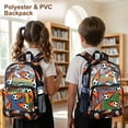 thumbnail image 4 of SEANATIVE Kids Clear Backpack PVC Transparent Backpacks See Through School Bookbag Lightweight Travel Clear Bag School Supplies for Boys Girls, Soccer Flame Pattern Black, 4 of 7