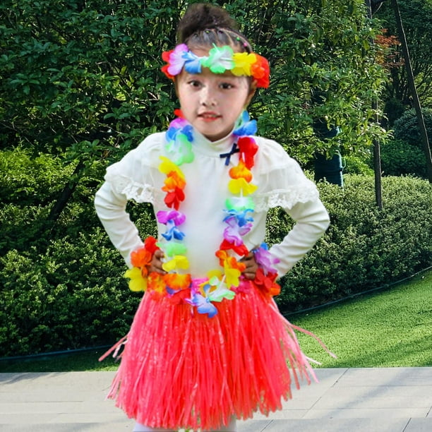 Xuanheng 5 Pcs Jupe Hawaienne de Danse Elastique Jupe en Herbe Decorations de Fete Longueur 40cm Walmart