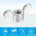 thumbnail image 3 of Uxcell Wing Nuts, 304 Stainless Steel Butterfly Nut Twist Fasteners Parts Smooth Finish Wing Fastener Nuts M16 12, 3 of 6