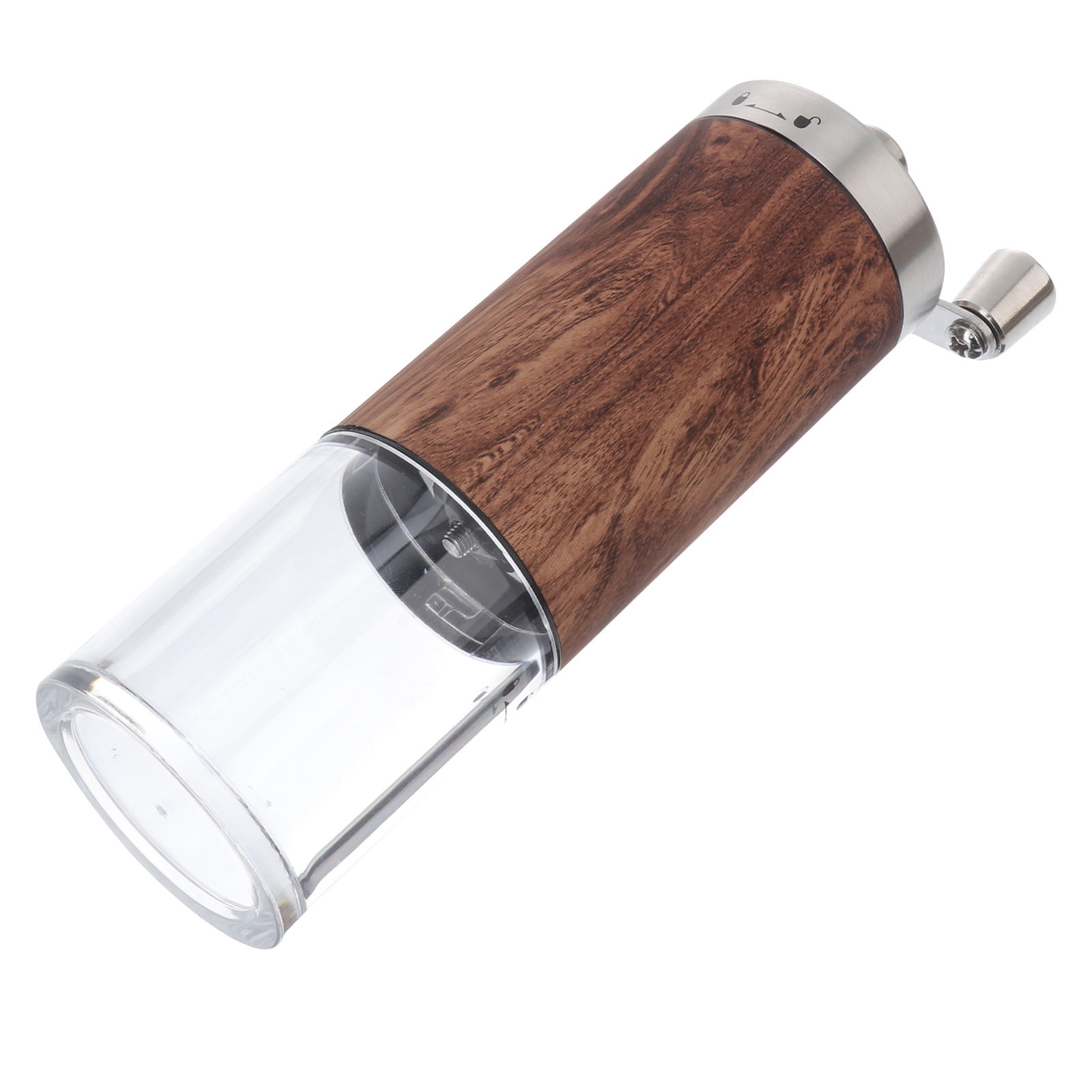 ULTNICE Portable Coffee Bean Grinder Plated Silver Stainless Steel Wooden Hand Grinding 1Pc