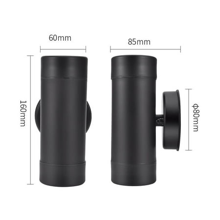 Distressed Black Wall Fixture - LED Wall Light Up & Down Dual Head Sconce Porch Outdoor Fixture GU10