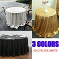 thumbnail image 7 of 47" Round Sequined Tablecloth for Party Wedding Reception Catering Dining Home Table Linens Decor Round Tablecloth Black/White/Rose Gold, 7 of 7