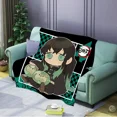 thumbnail image 1 of New Q Version Anime Demon Slayer Blanket Coral Fleece Air Conditioning Blanket Printed Flannel Blanket The Best Gift, 1 of 6