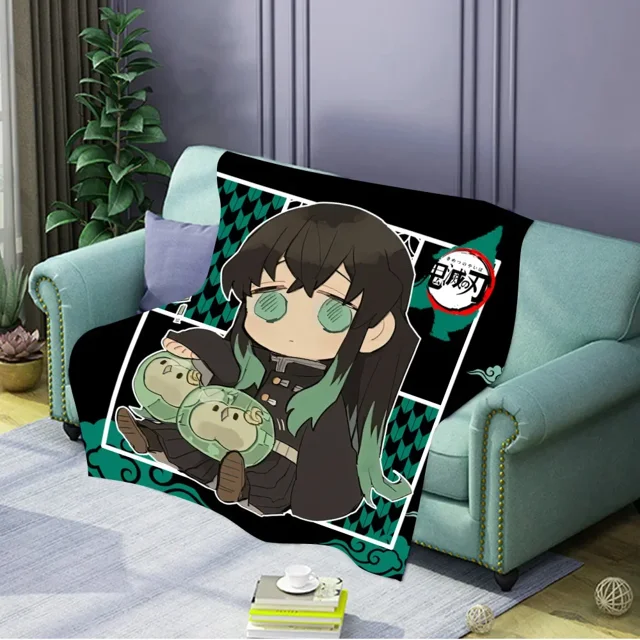 New Q Version Anime Demon Slayer Blanket Coral Fleece Air Conditioning Blanket Printed Flannel Blanket The Best Gift