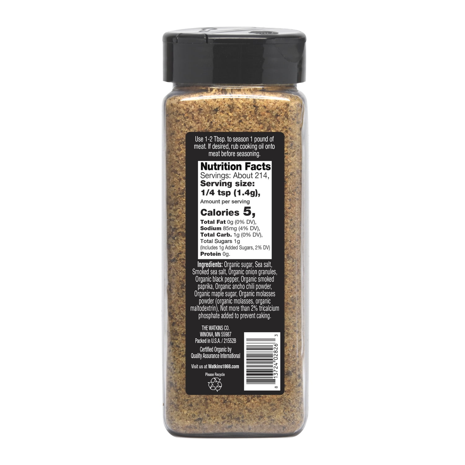 (2 pack) Watkins Organic Spiced Maple Seasoning, 10.6 oz