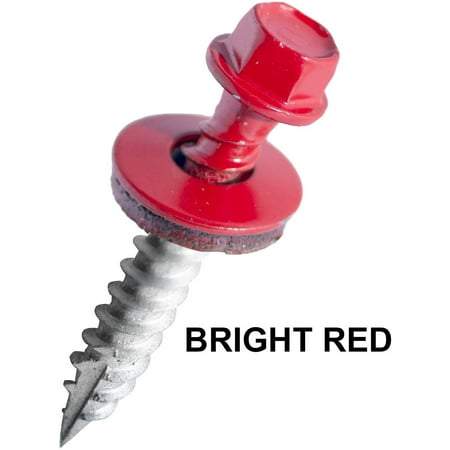 

EAGLE 1 (500 Count) Metal Roofing Screws Painted Hex Washer Head Sheet Metal Roof Screw. Self Starting/self Tapping Metal to Wood Sheet Metal Roofing siding Screws (3 Bright Red)