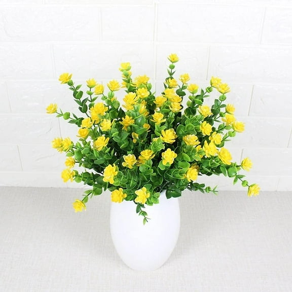 HAOSHICS 6pcs Artificial Plastic Corn-flower Fake Flowers Outdoor UV Resistant Plants, Greenery Shrubs Plants Indoor Outside Hanging Planter Home Kitchen Wedding Office Garden Decor (Fuchsia)