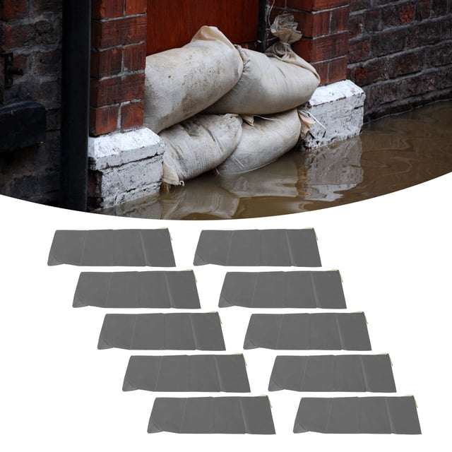 Sacs de Sable Anti-Inondation Professionnels, Sacs de Sable à Cordon de Serrage avec Bande Élastique, Réutilisables, Grandes Barrières contre la Pluie, les Inondations et les Ouragans à la Maison