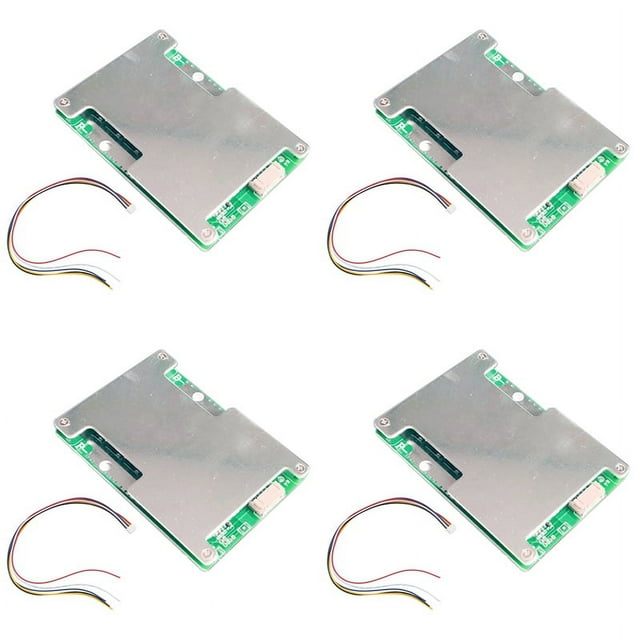 4X 4S 12V 800A LiFePO4 Lithium Battery Charger Protection Board with Power Battery Balance,4 x Protection Board 4 x Cable,Silver & Green