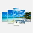 thumbnail image 2 of Design Art Tropical Beach with Palm Shadows Large Seashore Canvas Art Print, 2 of 3