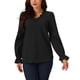thumbnail image 1 of Blusa de encaje con escote en V y mangas de linterna para mujeres de INSPIRE CHIC, 1 of 5