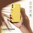 thumbnail image 4 of Liquid Silicone Case for iPhone 11, Slim Liquid Silicone Case with Open Bottom, Soft Gel Rubber Case Cover for iPhone 11(2019) 6.1 inch - Lemon Yellow, 4 of 12