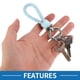 thumbnail image 4 of Llavero de Bargains Únicos, llavero universal con anillo para llaveros para mujeres, cuero sintético azul claro tono plateado, 4 of 6