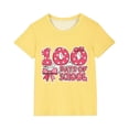 thumbnail image 2 of Xihbxyly Bonita Camiseta con Diseño de 100 Días de Clases, Tela Suave y Transpirable, Manga Corta Abullonada, Ideal para Pantalones Cortos, Vaqueros y Faldas, Ropa Informal de Diario, Tendencia para, 2 of 6